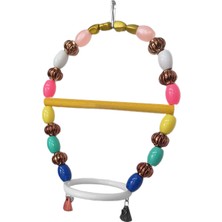 Mestore Markapet Renkli Boncuklu Oval Halkalı Papağan Salıncağı 15 Cm-23 cm - SF-BL-1028