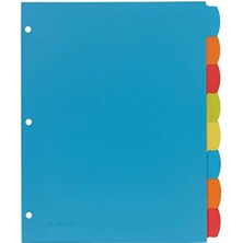 Nacario Big Tab 21210 Ayırma Sayfası, Sağlam Plastikten, 8 Kayıt Kartı, Çok Renkli, 3 Set