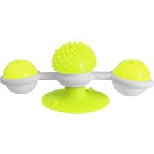 Mestore Markapet Vantuzlu Fırıldak Toplu Dönen Kedi Oyuncağı 8 Cm-18 cm Sarı - Sf-Frldk-Sr