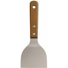 Nacario Ahşap Saplı Paslanmaz Çelik Spatula – 24CM Eğilimli Çok Amaçlı Mutfak Spatulası | Izgara, Burger, Sebze, Temizlik Için Profesyonel Metal Spatula