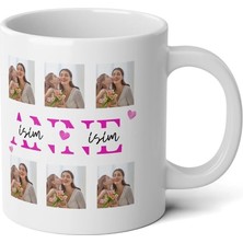 Ivart Kişiye Özel Anneler Gününe Özel Baskılı Premium Beyaz Porselen Kupa Bardak-Anneler Günü Hediyesi