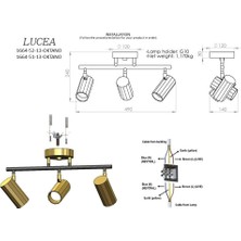 Nacario Rosta 3 Lu Siyah-Antık Lak Plafonyer 3XGU10