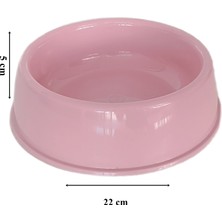 Mestore Markapet Kedi Köpek Plastik Mama ve Su Kabı 20 cm - 200 ml Pembe - Sf-Plstkmk-Pmb