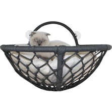 Mestore Markapet Vantuzlu Oval Kedi Hamağı Kedi Yatağı 17*46 cm Siyah - Mp-Vthmk-Syh
