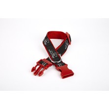 Mestore Doggie Köpek Desenli Dokuma Köpek Boyun Tasması 3 cm x 36-60 cm Kırmızı - EABT3001-KRMZ