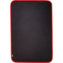 Mestore Cattie Kum Toplayıcı Fonksiyonel Kedi Paspası Altıgen 50-75 cm Kırmızı - Hexmatlred