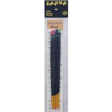 Nacario 4'lü Yağlı Boya Fırça Seti, El Yapımı Sentetik Akrilik Kıllı, 15 cm Saplı, Karışık Renkli, Kedi Dili-Düz Kesik-Yan Kesik-Bıçak Uçlu, 2.5 mm Genişlik, No:6