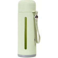 Nacario 500 ml Şeffaf Pencereli Cam Suluk | Soft Renkli, Bpa Içermez,yeşil