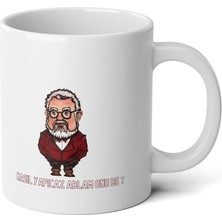 Ivart Nasıl Yapıcaz Onu Ablam Be Baskılı Premium Beyaz Porselen Kupa Bardak