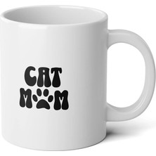 Ivart Cat Mom Kedi Annesi Baskılı Premium Beyaz Porselen Kupa Bardak