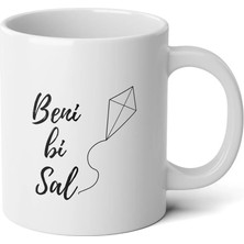Ivart Beni Bi Sal - Uçurtma Baskılı Premium Beyaz Porselen Kupa Bardak