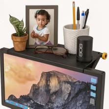 Nacario Tv Üstü Raf – Ayarlanabilir Tv Üstü Stand, Monitör Üstü Raf, Ekran Üstü Düzenleyici, Karbon Desen Kaymaz Organizer, Modem Kumanda Router Telefon Rafı