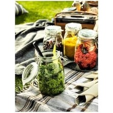 Nacario Kavanoz Hava Geçirmez Kilitli Kapağa Sahiptir Contalı Aroma Koruyucu A Kalite 1 Lt 17X12 cm