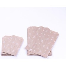 Nacario Yaprak Desenli 50 Adet Kraft Kese Kağıdı, 11X20 cm