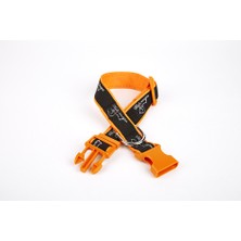 Mestore Doggie Köpek Desenli Dokuma Köpek Boyun Tasması 3 cm x 36-60 cm Turuncu - EABT3001-TRNC