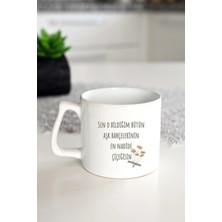 Ivart Kişiye Özel-Sen Nadide Çiçeğisin Baskılı Porselen Lüks Kupa Bardak-Hediye-Sevgililer Günü