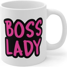 Ivart Boss Lady Baskılı Premium Beyaz Porselen Kupa Bardak