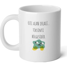 Ivart Ters-Düz Duygu Salatası Serisi-Tiksinti-Tiksinti Bölgesi Baskılı Premium Beyaz Porselen Kupa Bardak