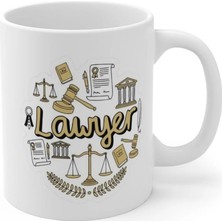 Ivart Lawyer - Avukat Baskılı Premium Beyaz Porselen Kupa Bardak