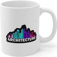 Ivart Architecture - Mimar Baskılı Premium Beyaz Porselen Kupa Bardak