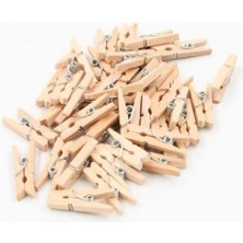 Nacario 24 Adet Mini Ahşap Not Mandalı,not Tutucu Dekoratif Mandal Çalışma Odası Ev Ofis Için Küçük Mandallar (Natural)