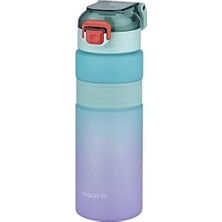 Nacario Çift Renk 800ML Kaydırmaz Silikon Gövde Rahat Içim-Pipetsiz- Motivasyon Su Matarası