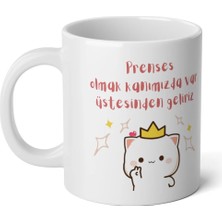 Ivart Prenses Olmak Kanımızda Var. Üstesinden Geliriz Tasarım Baskılı Beyaz Porselen Kupa Bardak-Hediye