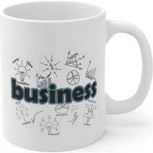 Ivart Bussiness - Iş Insanı Baskılı Premium Beyaz Porselen Kupa Bardak
