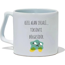 Ivart Ters-Düz Duygu Salatası Serisi-Tiksinti-Tiksinti Bölgesi Baskılı Premium Beyaz Porselen Kupa Bardak