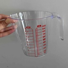 Nacario Dereceli Ölçü Kabı 1000 ml Hacminde 10 Aralıklı Sert Plastik Ölçü Kabı 1l (1, 1000 Ml)