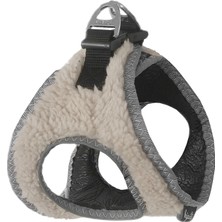 Mestore Üç Kilitli Kürklü Kedi Köpek Göğüs Tasması 20-24 cm Xxx-Small Krem - Sf-Krkl-Xxxskrm