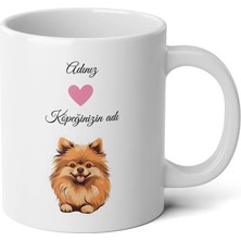 Ivart Kişiye Özel Adınız ve Köpeğinizin Adı-Köpek- 7 Temalı Baskılı Premium Beyaz Porselen Kupa -Motto