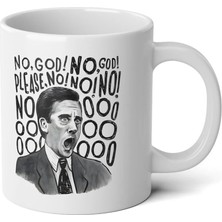 Ivart Oh No Baskılı Premium Beyaz Porselen Kupa Bardak-Office