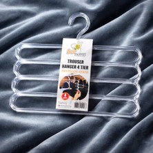 Ness Global Şeffaf Plastik Dolap Içi Akıllı Pantolon Askısı Eşarp Askısı 4 Katlı