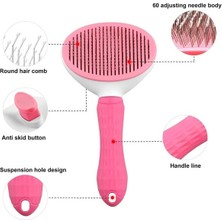 Mestore Karamel Pet Kendini Temizleyen Tuşlu Kedi Köpek Tarağı Pembe 10 x 20 cm - 11123-PMB