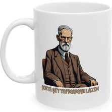 Ivart Sigmund Freud- Çokta Şey Yapmamak Lazım Baskılı Porselen Standart Kupa Bardak-Hediye-Motto