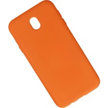 İlk El Grup  Samsung Galaxy J7 Pro / J730 Kılıf Nano Içi Kadife Silikon - Turuncu