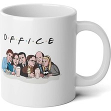 Ivart Office Karakterler Baskılı Premium Beyaz Porselen Kupa Bardak