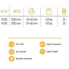 Mestore Yks 41750 Eğik Kürek Sapı 1,5 Metre - 9996669999278