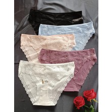 Papatya Istiridye Desen Dantelli / Jakar Detaylı Kadın Iç Giyim Külot ( Renk ve Beden Seçilerek 1 Adet Gönderilir )