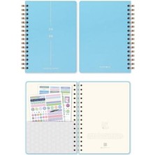 Nacario 2026 A5 Spiralli Haftalık Ajanda 12 Aylık - Bebek Mavi