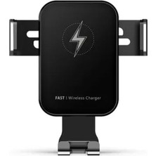 Gümrük Bey Otomatik Manetli, 15W Kablosuz Araç Içi Şarj Cihazı , Hızlı Şarj, Type-C Giriş, Kendinden Bataryalı