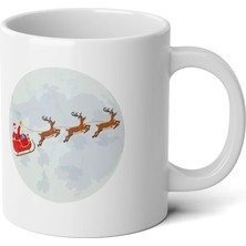Ivart Yılbaşı Noel Baba Tasarım Baskılı Premium Beyaz Porselen Kupa Bardak -Yılbaşı Hediyesi