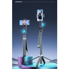 Matechno 102CM Rgb Tak Çıkart Işıklı Akıllı Tripod Gimbal Hareketli Kumandalı Video Selfie Tripod Telefon Tutucu