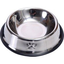 Mestore Karamelpet  Pati Desenli Çelik Mama ve Su Kabı 16 Oz 500 ml 22 cm - KP-PTL-CLK-500ML