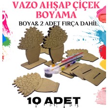 Özgürce 10'lu Ahşap Çiçekli Aktivite Seti, Yaz Okulu ve Kreş Hediyesi