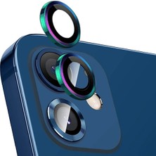 İlk El Grup Ieg™ Ally Iphone 12 - 12 Mini 3D Metal Çerçeveli Kamera Lens KORUYUCU-(5775)