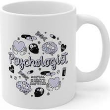 Ivart Pychologist - Psikolog Baskılı Premium Beyaz Porselen Kupa Bardak