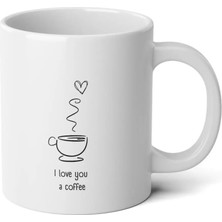 Ivart I Love Coffee Baskılı Beyaz Porselen Kişiye Özel Kupa Bardak