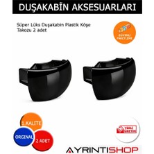AYRINTISHOP Duşakabin Köşe Siyah Plastik Takozu 2 Adet